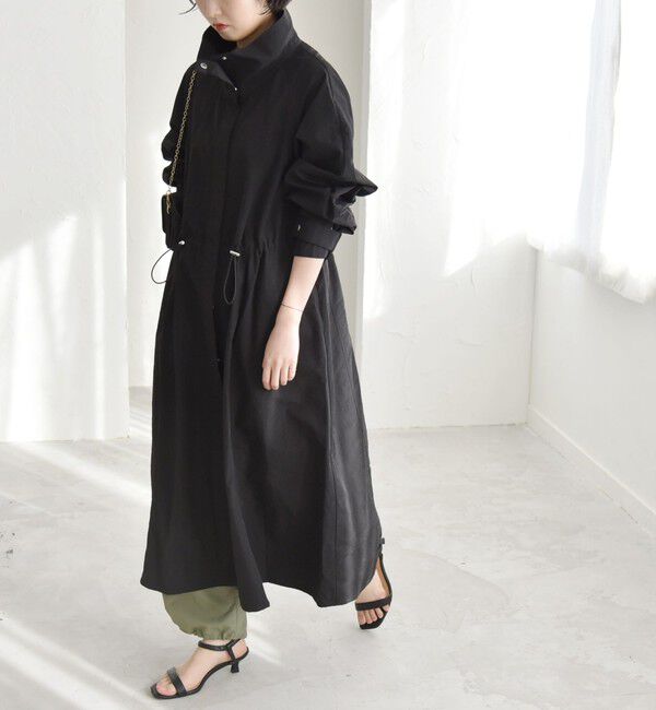 quaranciel「quaranciel:〈洗濯機可能〉ライト スタンドカラー ナイロン ロング コート」|その他|