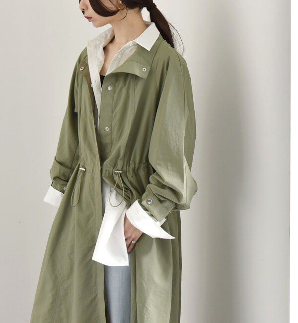 quaranciel「quaranciel:〈洗濯機可能〉ライト スタンドカラー ナイロン ロング コート」|その他|