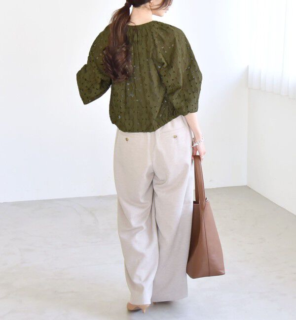 quaranciel「quaranciel:〈手洗い可能〉フラワー レース ジップ ブルゾン」|ブルゾン・スタジャン|