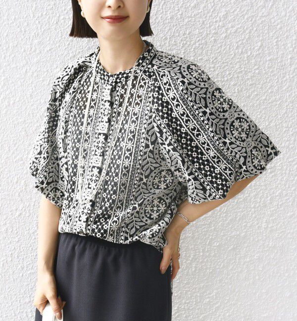 SHIPS for women「〈洗濯機可能〉レース バルーン 袖 ブラウス」|シャツ・ブラウス|