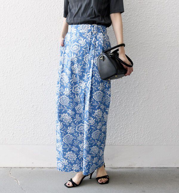 SHIPS any「SHIPS any:〈洗濯機可能〉Les Olivades ボタニカル プリント ベルト ラップ セミワイド パンツ」|その他|