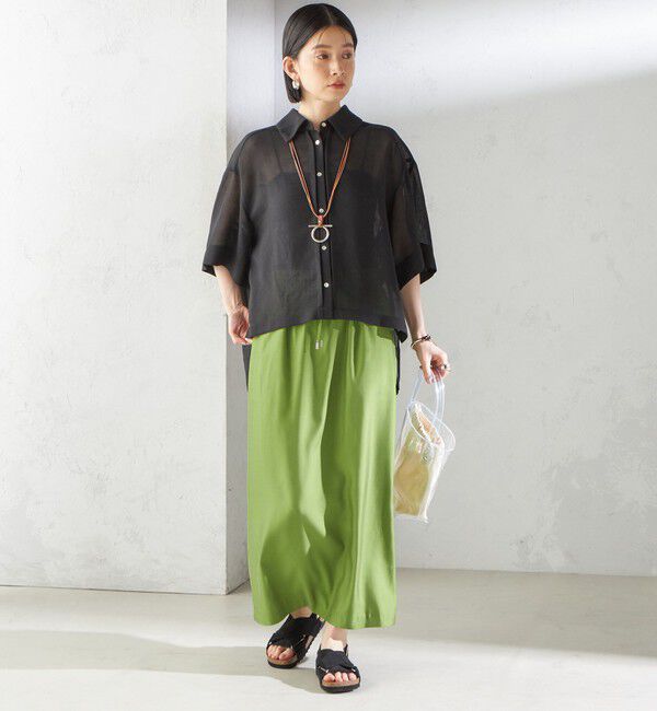 SHIPS for women「〈手洗い可能〉キュプラ混 ツイル ドロスト スカート」|スカート|