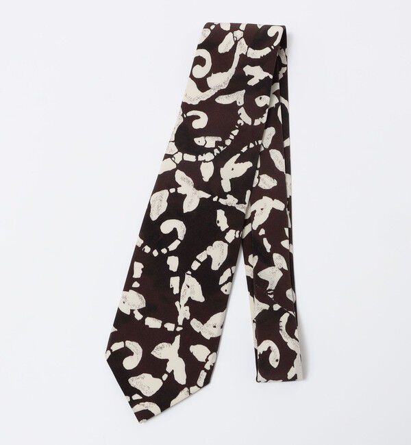 SHIPS「【SHIPS別注】Stefano Cau: バティック ボタニカル プリント ネクタイ」|ネクタイ・蝶ネクタイ|ブラウン