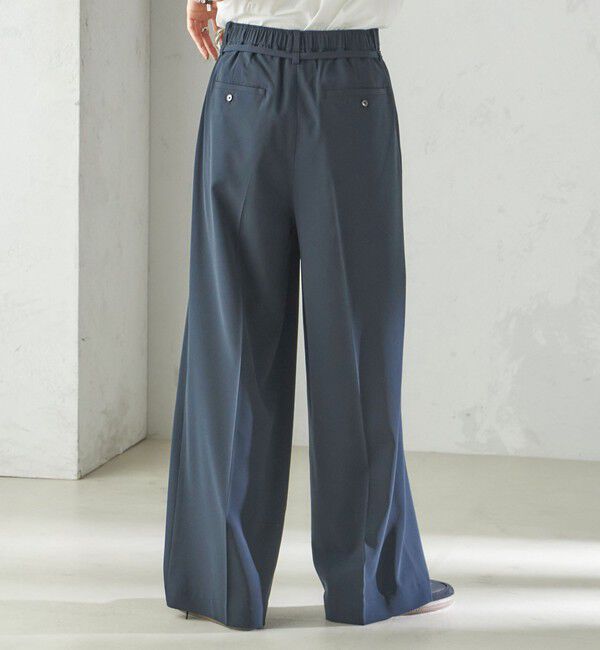 SHIPS for women「〈手洗い可能〉セミ ワイド イージー スラックス」|スラックス|