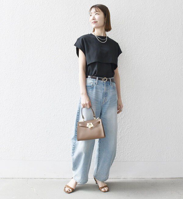 SHIPS any「SHIPS any:〈接触冷感/汗染み防止加工/洗濯機可能〉レイヤード フレンチスリーブ TEE」|Tシャツ・カットソー|