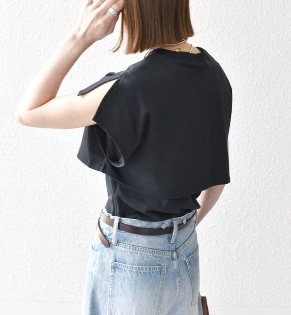 SHIPS any「SHIPS any:〈接触冷感/汗染み防止加工/洗濯機可能〉レイヤード フレンチスリーブ TEE」|Tシャツ・カットソー|