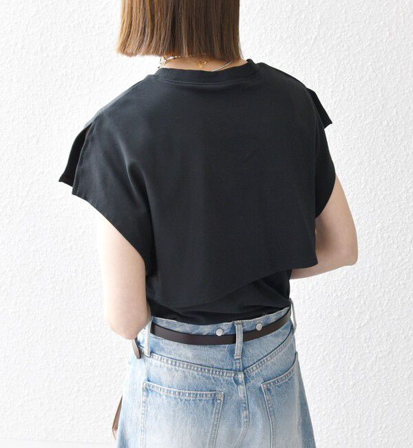 SHIPS any「SHIPS any:〈接触冷感/汗染み防止加工/洗濯機可能〉レイヤード フレンチスリーブ TEE」|Tシャツ・カットソー|