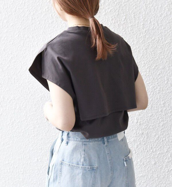 SHIPS any「SHIPS any:〈接触冷感/汗染み防止加工/洗濯機可能〉レイヤード フレンチスリーブ TEE」|Tシャツ・カットソー|