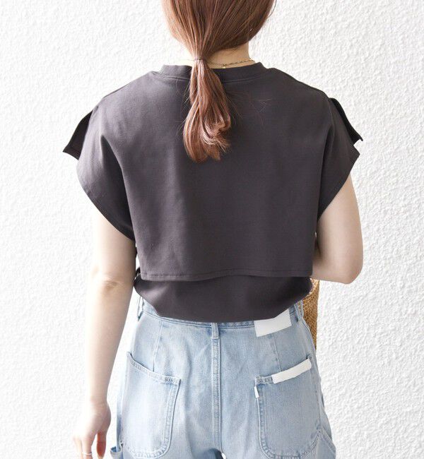SHIPS any「SHIPS any:〈接触冷感/汗染み防止加工/洗濯機可能〉レイヤード フレンチスリーブ TEE」|Tシャツ・カットソー|