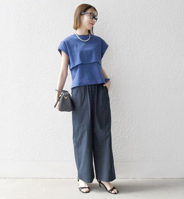 SHIPS any「SHIPS any:〈接触冷感/汗染み防止加工/洗濯機可能〉レイヤード フレンチスリーブ TEE」|Tシャツ・カットソー|