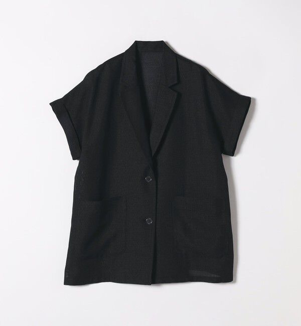 SHIPS any「SHIPS any:〈手洗い可能〉カラミ メッシュ ハーフスリーブ テーラード ジャケット」|テーラードジャケット|