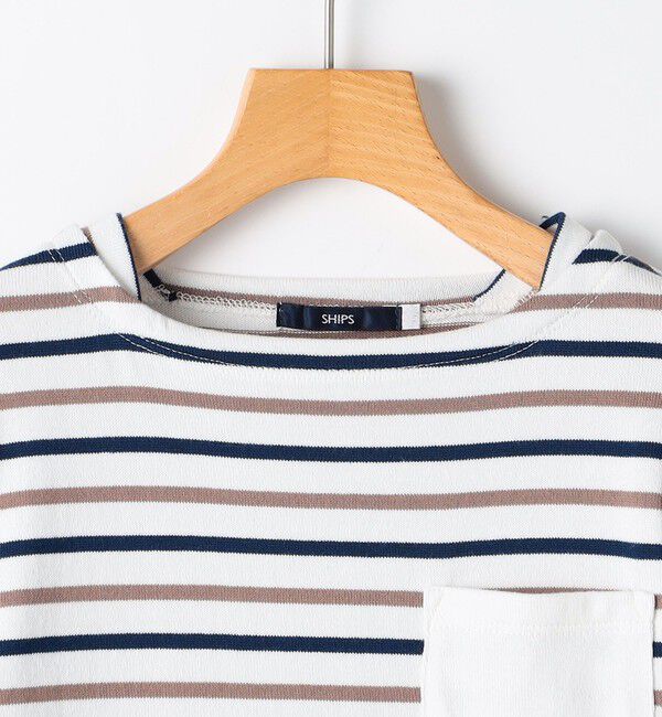 SHIPS KIDS「SHIPS KIDS:80～90cm/クレイジー ボーダー ロングスリーブ Tシャツ」|Tシャツ・カットソー|