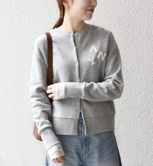 SHIPS any「SHIPS any:〈洗濯機可能〉裏起毛 ビジュー コンパクト スナップ カーディガン」|カーディガン|