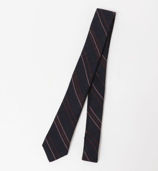 SHIPS「MARCEL LASSANCE: WOOL TRIPLE STRIPE NARROW TIE」|ネクタイ・蝶ネクタイ|ネイビー