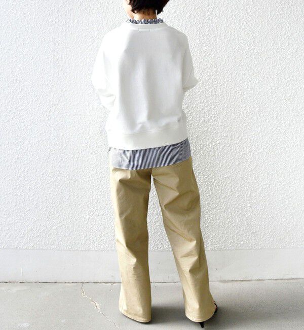 SHIPS for women「《予約》【WEB限定】〈手洗い可能〉ブラウス コンビ スウェット プルオーバー」|スウェット・ジャージ|