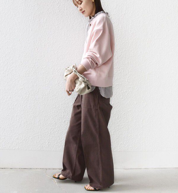 SHIPS for women「《予約》【WEB限定】〈手洗い可能〉ブラウス コンビ スウェット プルオーバー」|スウェット・ジャージ|