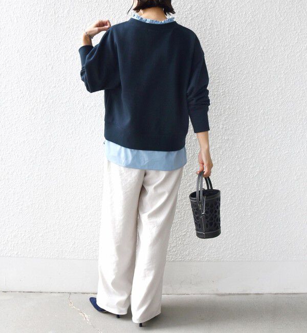 SHIPS for women「《予約》【WEB限定】〈手洗い可能〉ブラウス コンビ スウェット プルオーバー」|スウェット・ジャージ|