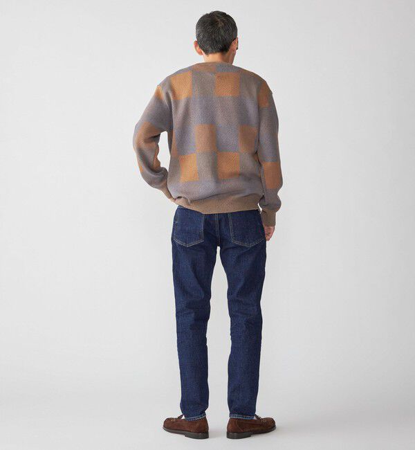 SHIPS「SHIPS: 〈洗濯機可能〉チェック コットンカシミヤ クルーネック」|ニット・セーター|