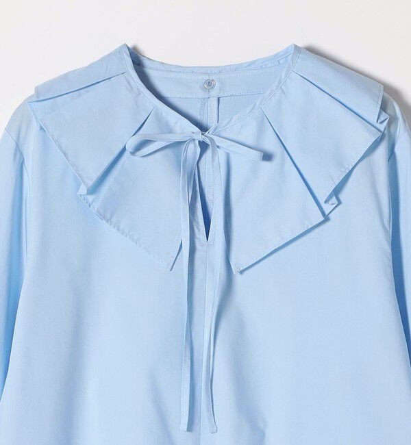 quaranciel「《予約》quaranciel:〈洗濯機可能〉タックカラー 2way キーネック シャツ ブラウス」|シャツ・ブラウス|