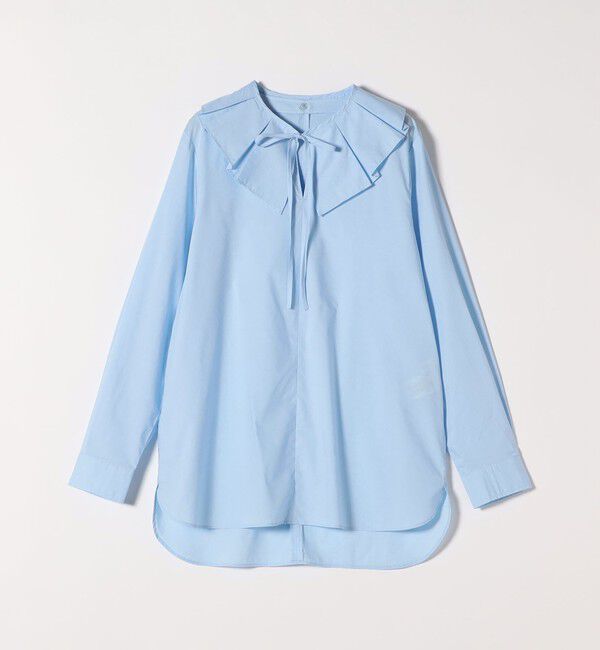 quaranciel「《予約》quaranciel:〈洗濯機可能〉タックカラー 2way キーネック シャツ ブラウス」|シャツ・ブラウス|