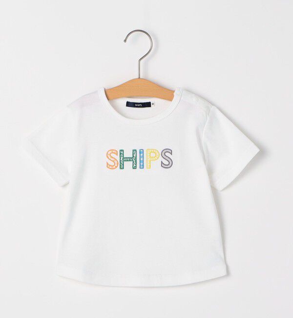 SHIPS KIDS「SHIPS KIDS:80～90cm / SHIPS 半袖 ロゴ Tシャツ 」|Tシャツ・カットソー|ホワイト系
