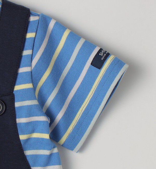 SHIPS KIDS「SHIPS KIDS:70～80cm / フェイク サスペンダー ロンパース」|ロンパース|