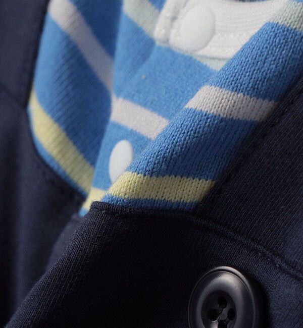 SHIPS KIDS「SHIPS KIDS:70～80cm / フェイク サスペンダー ロンパース」|ロンパース|