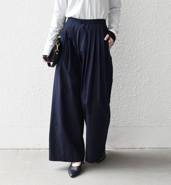 SHIPS any「《予約》SHIPS any:〈洗濯機可能〉タイプライター タック ワイド イージー パンツ」|その他|