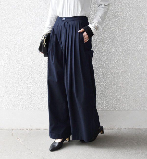 SHIPS any「《予約》SHIPS any:〈洗濯機可能〉タイプライター タック ワイド イージー パンツ」|その他|