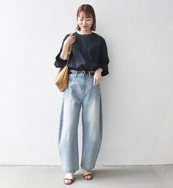 SHIPS any「《予約》【WEB限定】SHIPS any:〈洗濯機可能〉フラワー モチーフ ハシゴレース クルーネック ブラウス」|シャツ・ブラウス|