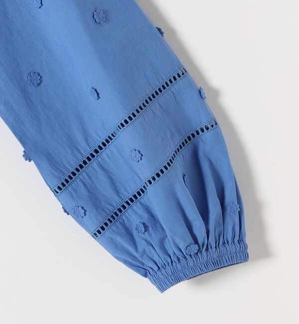 SHIPS any「《予約》【WEB限定】SHIPS any:〈洗濯機可能〉フラワー モチーフ ハシゴレース クルーネック ブラウス」|シャツ・ブラウス|