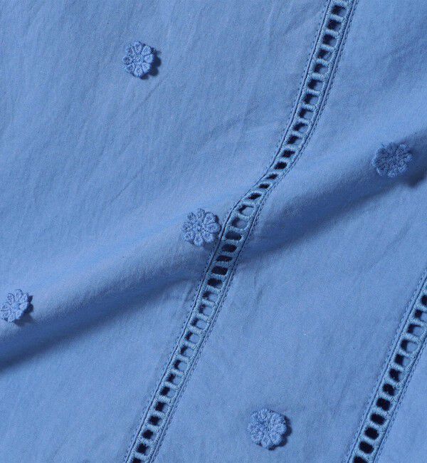 SHIPS any「《予約》【WEB限定】SHIPS any:〈洗濯機可能〉フラワー モチーフ ハシゴレース クルーネック ブラウス」|シャツ・ブラウス|