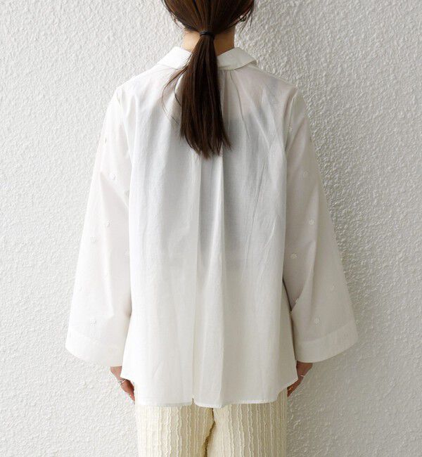 SHIPS any「《予約》SHIPS any:〈洗濯機可能〉フラワー モチーフ Aライン スキッパー シャツ ブラウス」|シャツ・ブラウス|