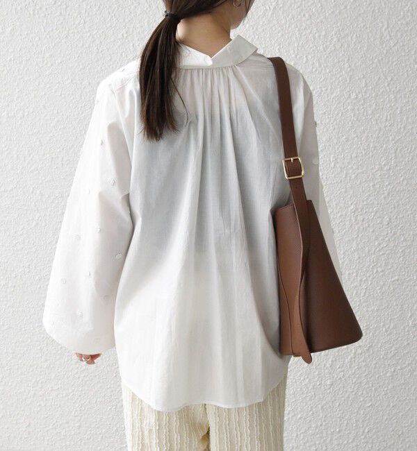 SHIPS any「《予約》SHIPS any:〈洗濯機可能〉フラワー モチーフ Aライン スキッパー シャツ ブラウス」|シャツ・ブラウス|