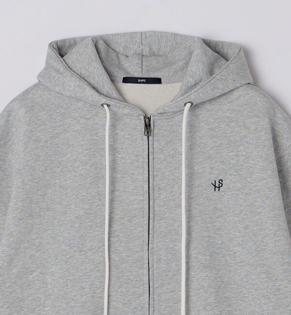SHIPS「【WEB限定】SHIPS: クロップド ワイド ワンポイント ロゴ ジップアップ フーディー」|パーカー|