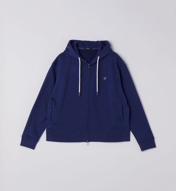SHIPS「【WEB限定】SHIPS: クロップド ワイド ワンポイント ロゴ ジップアップ フーディー」|パーカー|ロイヤルブルー