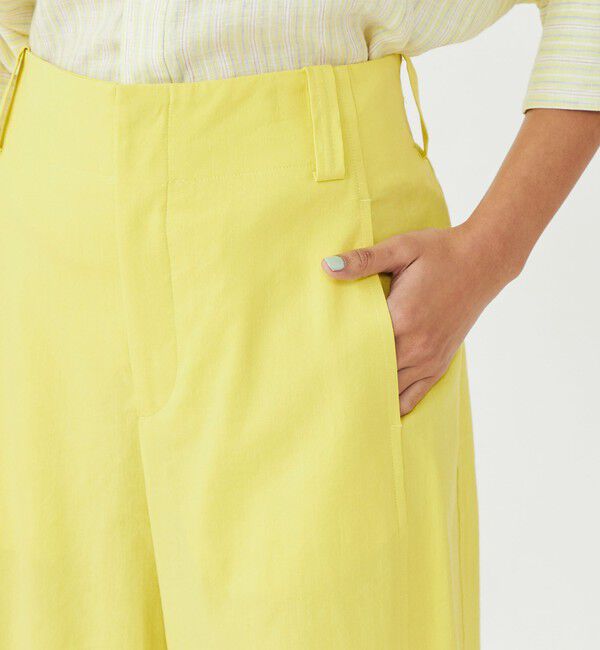 MACPHEE「レーヨンリネンコットン フレアクロップドパンツ」|その他|