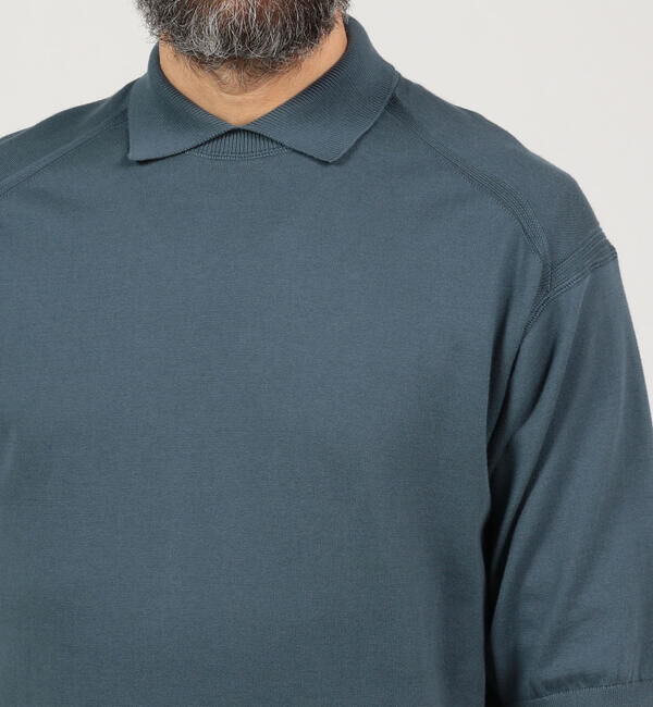 TOMORROWLAND MENS「スビンコットン ショートスリーブデザインプルオーバーニット」|ニット・セーター|