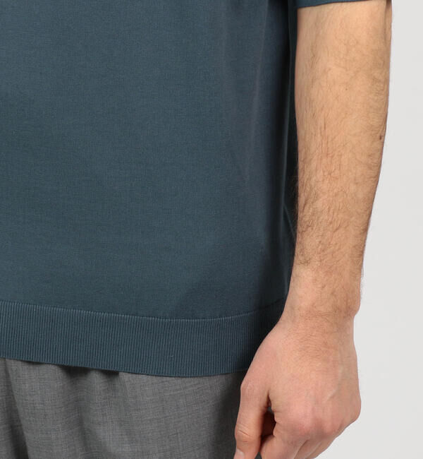 TOMORROWLAND MENS「スビンコットン ショートスリーブデザインプルオーバーニット」|ニット・セーター|