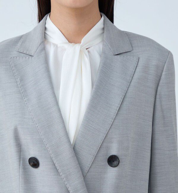 TOMORROWLAND collection「シャイニーピンヘッド ダブルブレストジャケット」|テーラードジャケット|