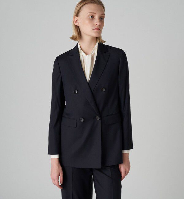 TOMORROWLAND collection「シャイニーピンヘッド ダブルブレストジャケット」|テーラードジャケット|