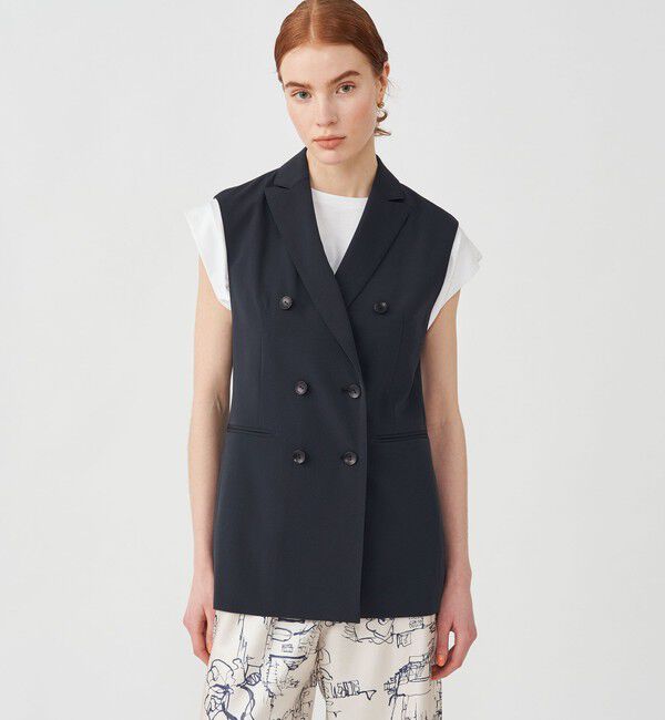 TOMORROWLAND collection「ドレイピーオックス ダブルブレストジレ」|ベスト・ジレ|