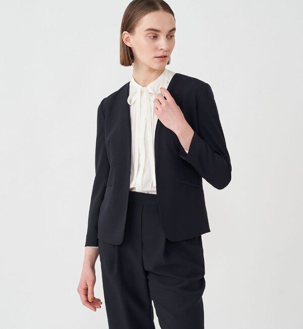 Ballsey「コンフォートストレッチツイル ノーカラージャケット」|ノーカラージャケット|