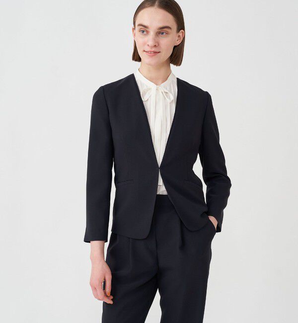 Ballsey「コンフォートストレッチツイル ノーカラージャケット」|ノーカラージャケット|