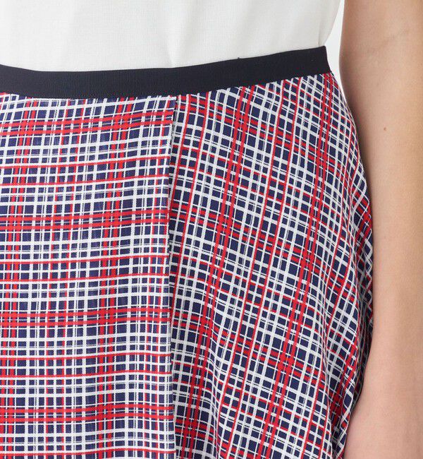 TOMORROWLAND collection「クレールチェック アシンメトリースイングスカート」|フレア|
