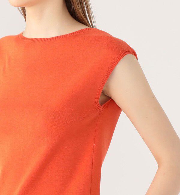 CABaN「コットンポリエステル バックオープンフレンチスリーブプルオーバー」|ニット・セーター|