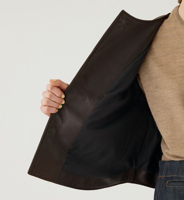 GALERIE VIE「ラムレザー カラーレスライダージャケット」|ライダースジャケット|