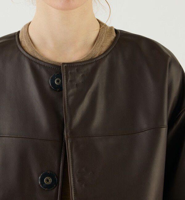 GALERIE VIE「ラムレザー カラーレスライダージャケット」|ライダースジャケット|