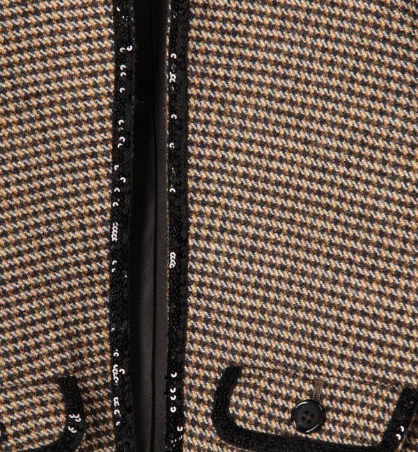 DES PRES「ブリティッシュツイード ショートジャケット」|ノーカラージャケット|