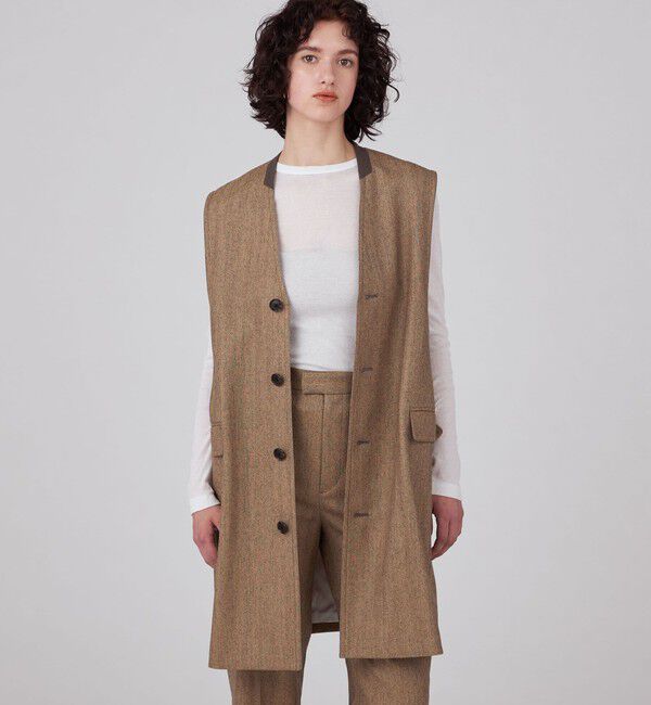 MACPHEE「ウールサキソニー ロングジレ」|ベスト・ジレ|